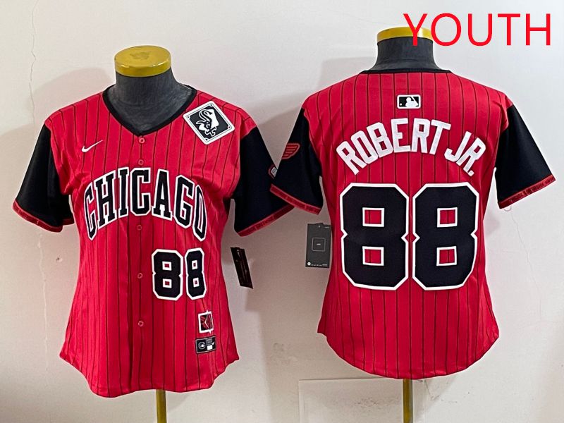 Youth 2025 Chicago White Sox #88 Robert jr Red Joint Name Nike MLB Jersey style 7->youth mlb jersey->Youth Jersey